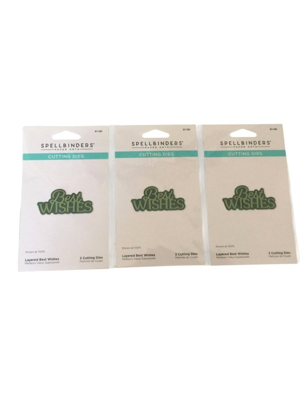 Spellbinders Paper Arts BEST WISHES Cutting Dies 2 Per Package 3 Packages